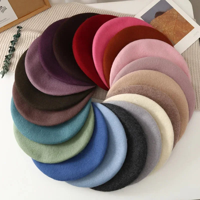 Winter Hats for Women Berets Painter Cap Autumn Winter Hat Female Flat French Artist Beret Girls Vintage Warm Casual New